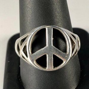 Peace ring sterling silver size 11